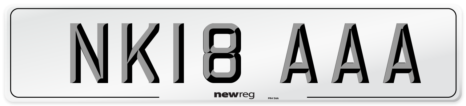 NK18 AAA Number Plate from New Reg